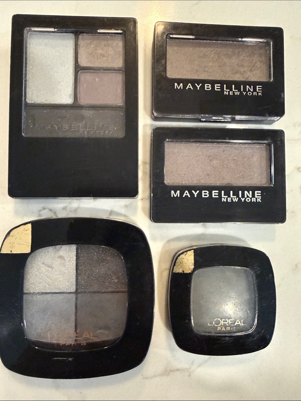 Maybelline and LOreal Grey Eyeshadow Collections - Neutral to Dark Grey Shade